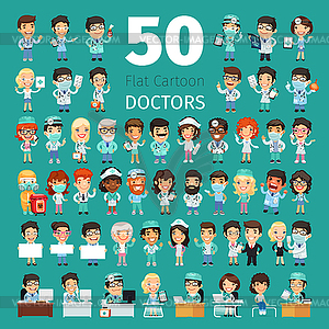 Cartoon Doctors Big Collection - vector image