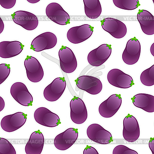 Seamless Pattern with Eggplants - vector clip art