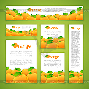 Set of Orange Banners - vector image