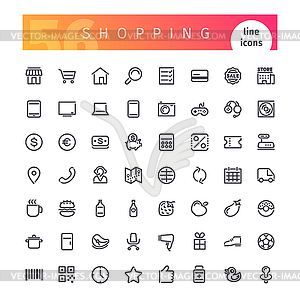 Shopping Line Icons Set - vector clipart