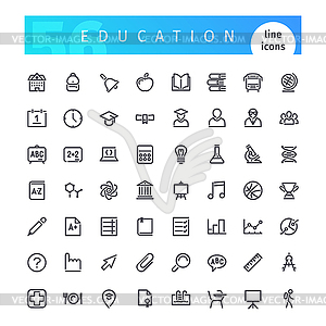 Education Line Icons Set - vector clip art