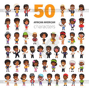 African American Characters - vector clipart