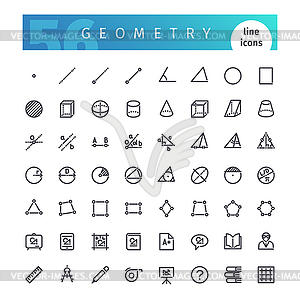 Geometry Line Icons Set - vector image