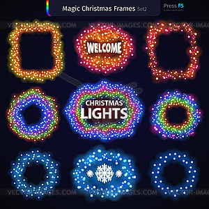 Magic Christmas Frames Set - vector clipart