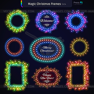 Magic Christmas Frames Set - vector clip art