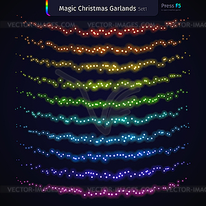 Magic Christmas Garlands Set - vector clipart