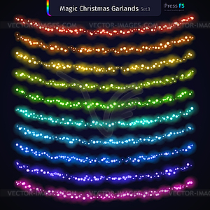 Magic Christmas Garlands Set - vector image