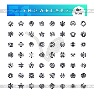 Snowflake Line Icons Set - vector clipart