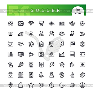 Soccer Line Icons Set - vector clipart