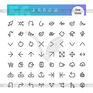 Arrow Line Icons Set - vector image