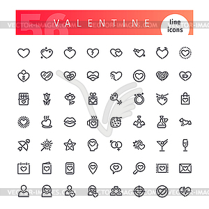 Valentine Line Icons Set - vector EPS clipart