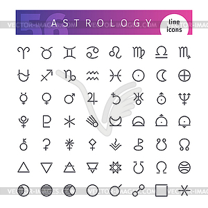 Astrology Line Icons Set - vector EPS clipart