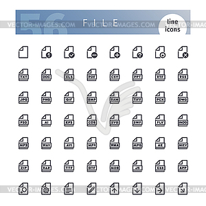 File Line Icons Set - vector image