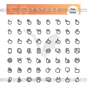 Gesture Line Icons Set - vector clipart