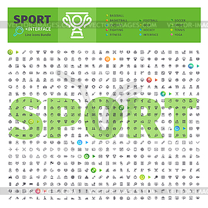 Sport Thematic Collection of Line Icons - vector clipart