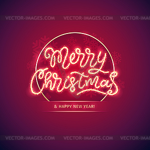 Merry Christmas and Happy New Year Poster - vector image