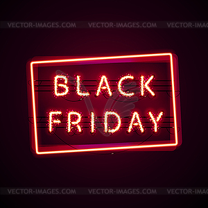 Glowing Black Friday with Glitter - vector clipart