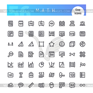 Math Line Icons Set - vector image