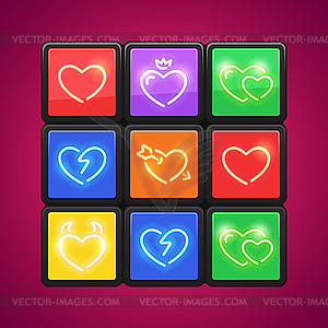 Cube with Love Puzzle - vector EPS clipart