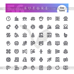 Future Line Icons Set - vector image