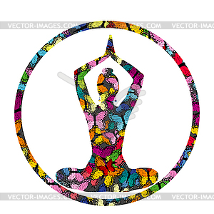 Colorful Yoga Icon Vector Image