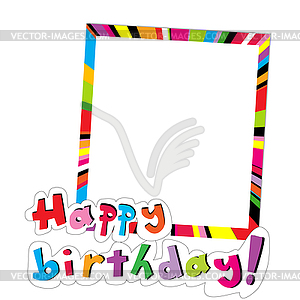 Simple Frame With Happy Birthday Vector Clipart