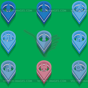 Set of medical icons. Isometric style - vector image