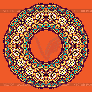 Colored circular ornament in Oriental style - stock vector clipart