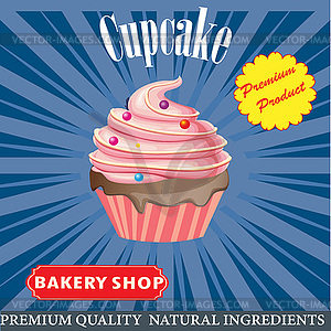 Cupcake poster design - vector clipart