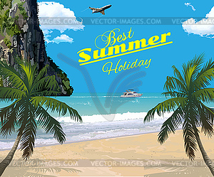Tropical beach - vector clipart / vector image