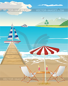 Sunny beach - vector image