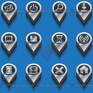 Black and white icons computer icons. isometric - vector clipart