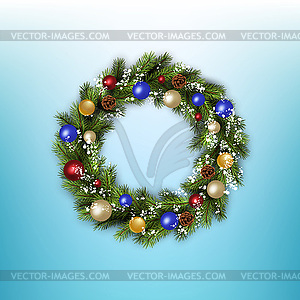 Christmas wreath with bells - vector EPS clipart