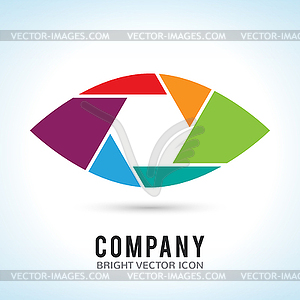 Shutter eye conceptual flat abstract icon - vector image