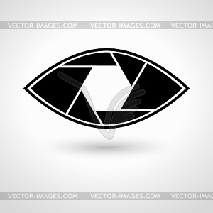 Shutter eye conceptual flat abstract icon - vector image