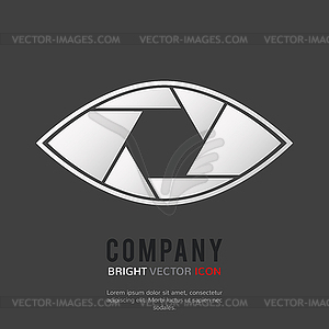 Shutter eye conceptual flat abstract icon - royalty-free vector image