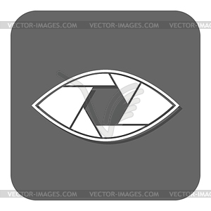 Shutter eye conceptual flat abstract icon - vector clip art