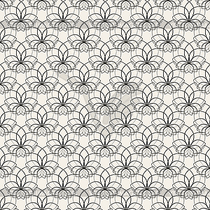 Floral seamless pattern. . Black and white - vector image