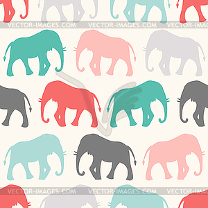 Animal seamless pattern of elephant - vector clip art