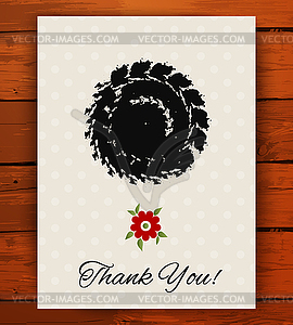 Grunge vintage card with black textures - vector image