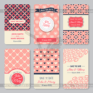 Set of perfect wedding templates with pattern theme - vector image