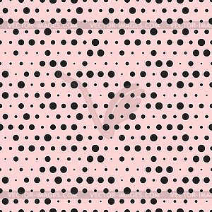 Cute pink and black dotted seamless pattern - vector clipart