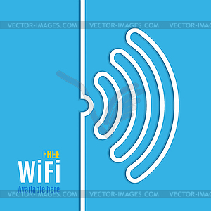 Значок Wi-Fi на синем фоне - векторный клипарт Royalty-Free