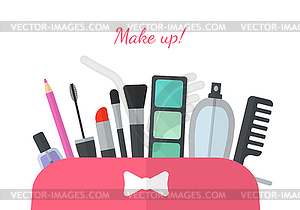 Make up concept flat - vector clipart