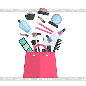 Make up concept flat - vector clip art