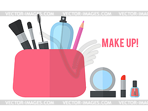 Make up concept flat - vector image