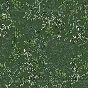 Floral seamless pattern with leaves - vector image