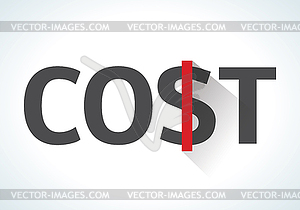 Word stand with red dollar sign - vector image