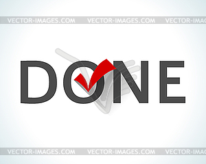 Word done with check mark - vector clipart