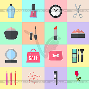 Make up flat icons - vector clipart